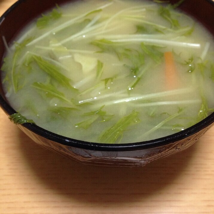 水菜と人参の皮で★お味噌(*^^*)